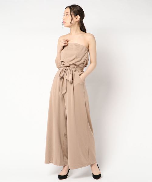 SpRay（スプレイ）の「リボンベルト付ベアオールインワン（つなぎ/オールインワン・レディース・ブラック/ベージュ/カーキ/チェック・FREE）」の8枚目の写真