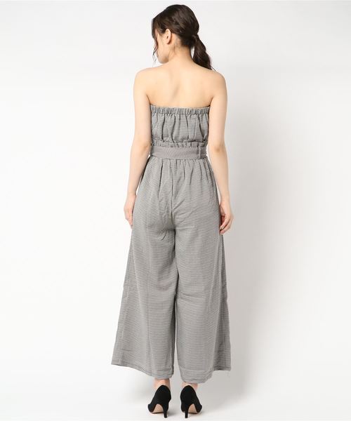 SpRay（スプレイ）の「リボンベルト付ベアオールインワン（つなぎ/オールインワン・レディース・ブラック/ベージュ/カーキ/チェック・FREE）」の6枚目の写真