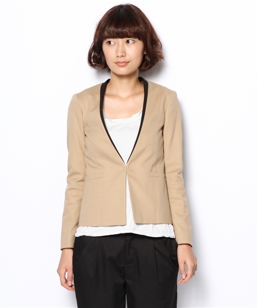 ■専用■美品 デミルクス ビームス 3,5万 リネン100%ノーカラージャケット Demi-Luxe BEAMS（デミルクス ビームス）【BLACK FRIDAY対象】トリアセ