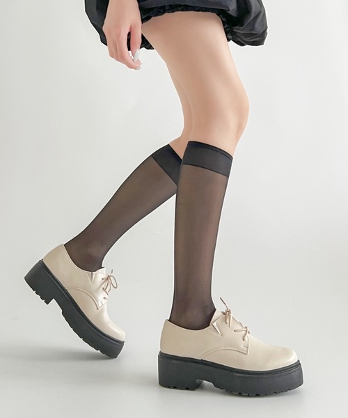 Shoes in Closet（シューズインクローゼット）の「超軽量厚底 プラットフォーム マニッシュ シューズ 1995（ドレスシューズ・レディース・ブラック/ブラック系その他/ダークブラウン/ブラウン系その他/アイボリー/オフホワイト・S/M/L/LL/XS/XXL/5L/3L/4L/6L）」の2枚目の写真