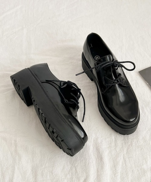 Shoes in Closet（シューズインクローゼット）の「超軽量厚底 プラットフォーム マニッシュ シューズ 1995（ドレスシューズ・レディース・ブラック/ブラック系その他/ダークブラウン/ブラウン系その他/アイボリー/オフホワイト・S/M/L/LL/XS/XXL/5L/3L/4L/6L）」の14枚目の写真