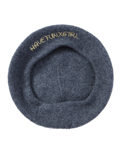 X-girl(エックスガール)の「BERET(ハンチング/ベレー帽・レディース・ブラック/グレー/ベージュ/オリーブ・ONE SIZE)」の5枚目の写真