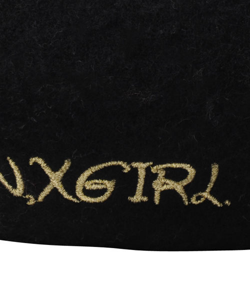 X-girl(エックスガール)の「BERET(ハンチング/ベレー帽・レディース・ブラック/グレー/ベージュ/オリーブ・ONE SIZE)」の6枚目の写真