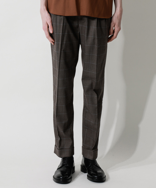 NUMBER (N)INE(ナンバーナイン)の「【NUMBER (N)INE】《WEB限定》 チェックタックパンツ(スラックス・メンズ・ブラウン/グレー・1/2/3)」の8枚目の写真