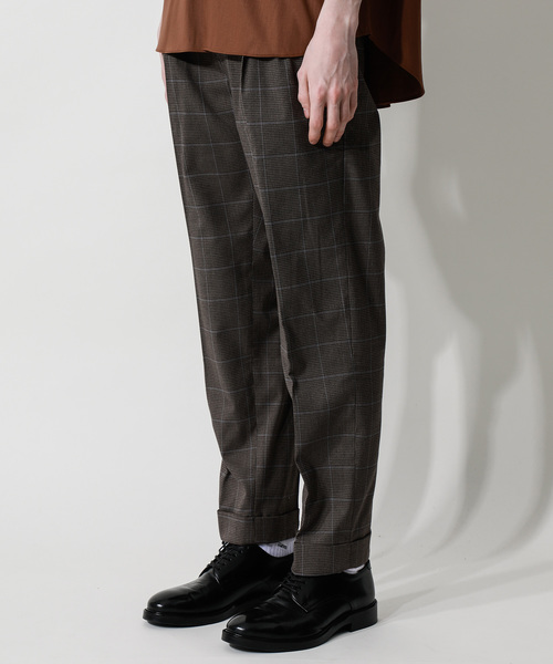 NUMBER (N)INE(ナンバーナイン)の「【NUMBER (N)INE】《WEB限定》 チェックタックパンツ(スラックス・メンズ・ブラウン/グレー・1/2/3)」の7枚目の写真