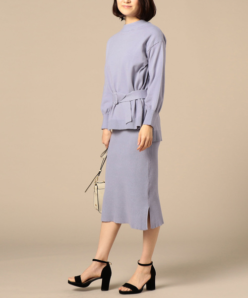 Doux archives Hamac（ドゥアルシーヴ アマーク）の「モックネックワイドニット＋リブワンピース（ワンピース・レディース・パープル/ブルー/アイボリー・MEDIUM）」の5枚目の写真