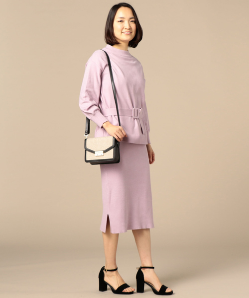 Doux archives Hamac（ドゥアルシーヴ アマーク）の「モックネックワイドニット＋リブワンピース（ワンピース・レディース・パープル/ブルー/アイボリー・MEDIUM）」の6枚目の写真