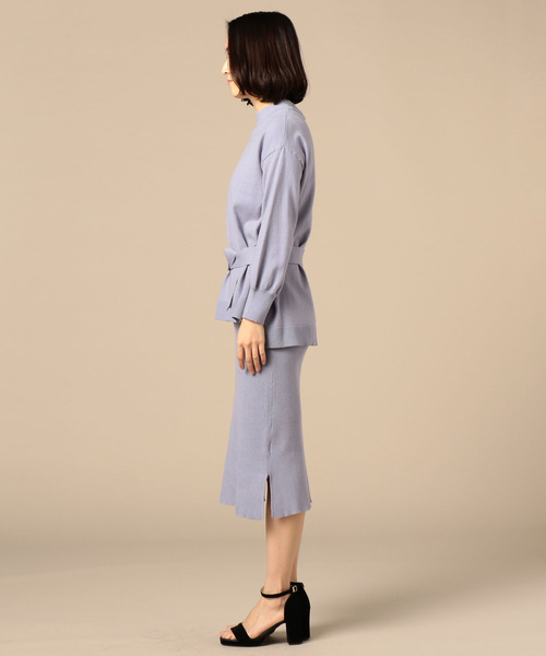 Doux archives Hamac（ドゥアルシーヴ アマーク）の「モックネックワイドニット＋リブワンピース（ワンピース・レディース・パープル/ブルー/アイボリー・MEDIUM）」の7枚目の写真