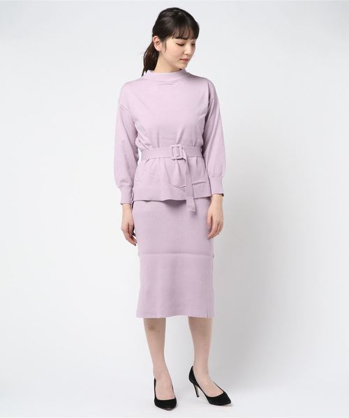 Doux archives Hamac（ドゥアルシーヴ アマーク）の「モックネックワイドニット＋リブワンピース（ワンピース・レディース・パープル/ブルー/アイボリー・MEDIUM）」の17枚目の写真