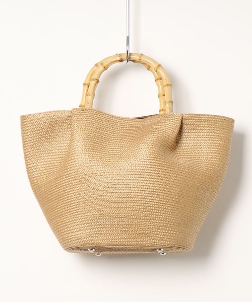 N.(N. Natural Beauty Basic)(エヌエヌナチュラルビューティーベーシック)の「バンブーハンドルカゴトートバッグ(トートバッグ・レディース・ベージュ/ベージュ系その他・フリ-)」の3枚目の写真