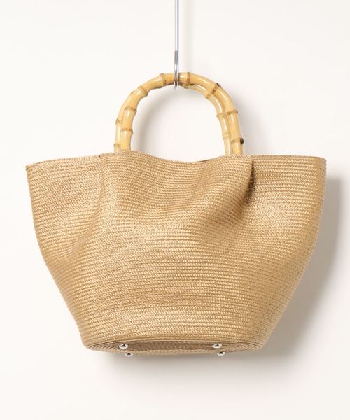 N.(N. Natural Beauty Basic)(エヌエヌナチュラルビューティーベーシック)の「バンブーハンドルカゴトートバッグ(トートバッグ・レディース・ベージュ/ベージュ系その他・フリ-)」の4枚目の写真
