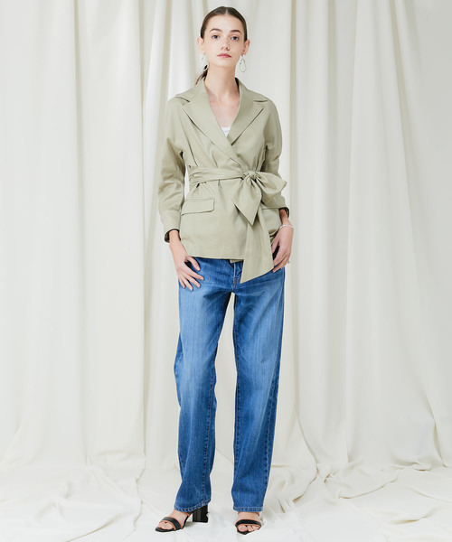 STUDIOUS（ステュディオス）の「【CITY】ウォッシャブル リネンジャケット（テーラードジャケット・レディース・ホワイト/ベージュ/グリーン・36/38）」の6枚目の写真