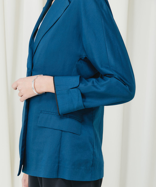 STUDIOUS（ステュディオス）の「【CITY】ウォッシャブル リネンジャケット（テーラードジャケット・レディース・ホワイト/ベージュ/グリーン・36/38）」の14枚目の写真