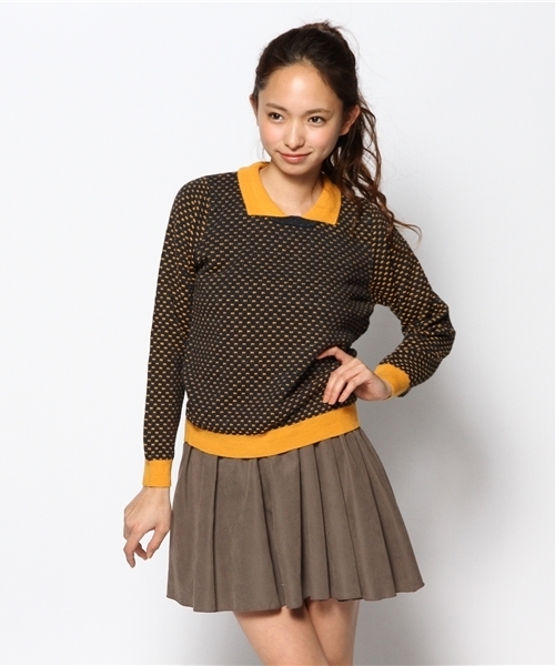 Kastane（カスタネ）の「【Kastane】襟付きニットPO（ニット/セーター・レディース・ベージュ/ミント/ネイビー・FREE）」の3枚目の写真