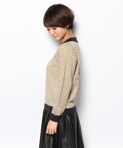 Kastane（カスタネ）の「【Kastane】襟付きニットPO（ニット/セーター・レディース・ベージュ/ミント/ネイビー・FREE）」の4枚目の写真