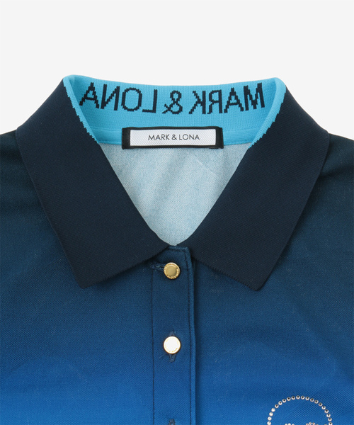 MARK & LONA（マークアンドロナ）の「Ombre Gage Polo | WOMEN（ポロシャツ・レディース・オレンジ/ネイビー・38/36/40）」の3枚目の写真