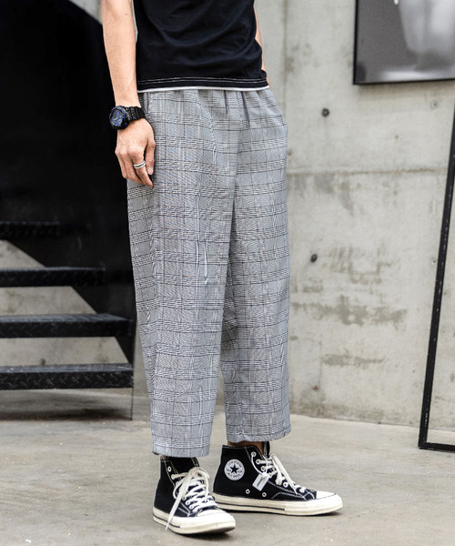 neos(ネオス)の「【neos -sellect design-】接触冷感 ワイド スラックス アンクルパンツ(スラックス・メンズ・ブラック/ブラック×ホワイト/チャコールグレー/ダークグレー/グレー系その他/グレー×ホワイト/ブラウン系その他/ネイビー・MEDIUM/LARGE/X-LARGE)」の5枚目の写真