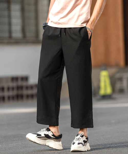 neos(ネオス)の「【neos -sellect design-】接触冷感 ワイド スラックス アンクルパンツ(スラックス・メンズ・ブラック/ブラック×ホワイト/チャコールグレー/ダークグレー/グレー系その他/グレー×ホワイト/ブラウン系その他/ネイビー・MEDIUM/LARGE/X-LARGE)」の9枚目の写真