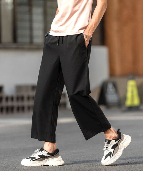 neos(ネオス)の「【neos -sellect design-】接触冷感 ワイド スラックス アンクルパンツ(スラックス・メンズ・ブラック/ブラック×ホワイト/チャコールグレー/ダークグレー/グレー系その他/グレー×ホワイト/ブラウン系その他/ネイビー・MEDIUM/LARGE/X-LARGE)」の11枚目の写真