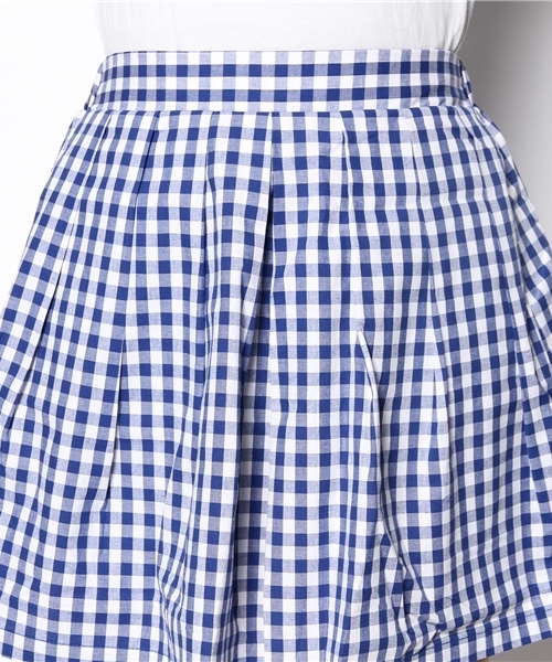 WEGO（ウィゴー）の「WEGO/ギンガムチェックタックスカート（スカート・レディース・ブラック/ブルー・FREE）」の5枚目の写真
