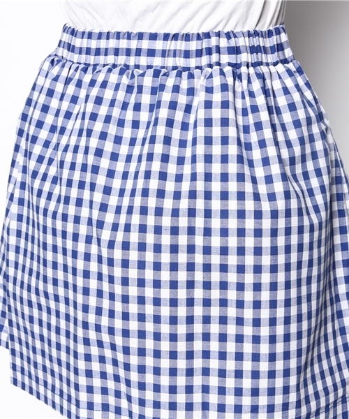 WEGO（ウィゴー）の「WEGO/ギンガムチェックタックスカート（スカート・レディース・ブラック/ブルー・FREE）」の6枚目の写真