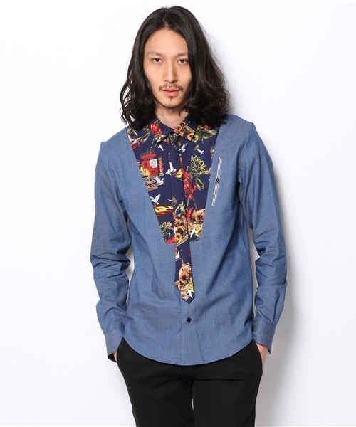 MIDWEST（ミッドウエスト）の「yoshio kubo×MIDWEST 別注タイ付シャツ（シャツ/ブラウス・メンズ・ダークブルー・1/2）」の10枚目の写真