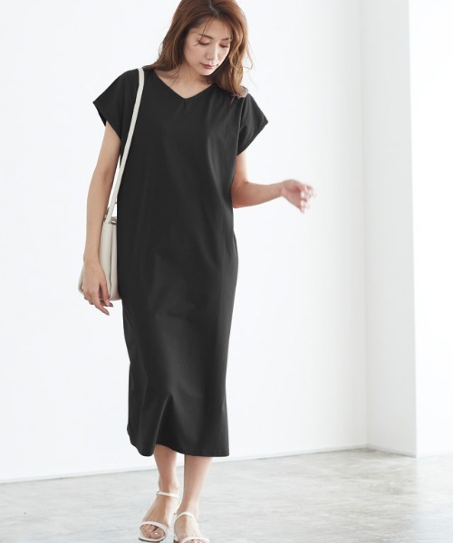 Pierrot ピエロ の Vネックフレンチスリーブワンピース ワンピース Wear