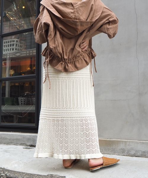 tiptop（ティップトップ）の「【web限定アイテム】透かし編みスカート（スカート・レディース・アイボリー/ブラウン/ベージュ/グリーン・FREE）」の7枚目の写真