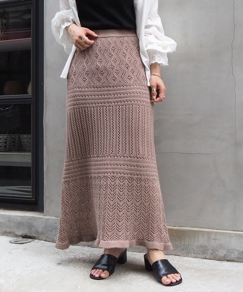 tiptop（ティップトップ）の「【web限定アイテム】透かし編みスカート（スカート・レディース・アイボリー/ブラウン/ベージュ/グリーン・FREE）」の8枚目の写真