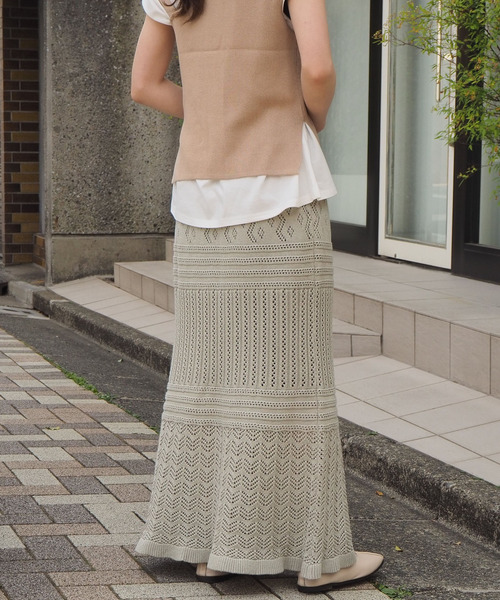 tiptop（ティップトップ）の「【web限定アイテム】透かし編みスカート（スカート・レディース・アイボリー/ブラウン/ベージュ/グリーン・FREE）」の14枚目の写真