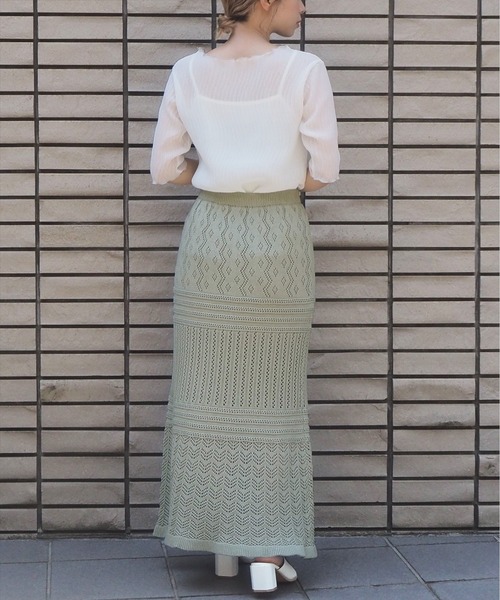 tiptop（ティップトップ）の「【web限定アイテム】透かし編みスカート（スカート・レディース・アイボリー/ブラウン/ベージュ/グリーン・FREE）」の17枚目の写真