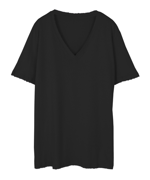Ninarobe（ニーナローブ）の「[CLOSED] カットオフ加工VネックTシャツ（Tシャツ/カットソー・レディース・ブラック/チャコールグレー/ラベンダー/ホワイト・M）」の5枚目の写真