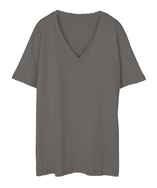 Ninarobe（ニーナローブ）の「[CLOSED] カットオフ加工VネックTシャツ（Tシャツ/カットソー・レディース・ブラック/チャコールグレー/ラベンダー/ホワイト・M）」の20枚目の写真
