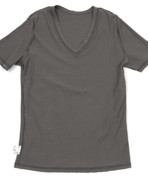 Ninarobe（ニーナローブ）の「[CLOSED] カットオフ加工VネックTシャツ（Tシャツ/カットソー・レディース・ブラック/チャコールグレー/ラベンダー/ホワイト・M）」の21枚目の写真