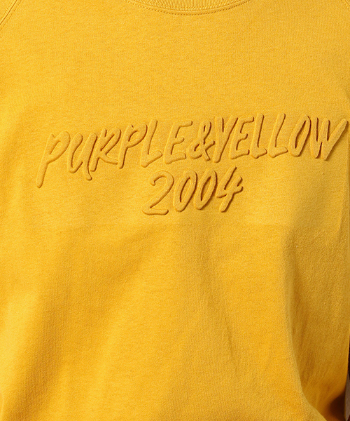 Purple&Yellow(パープルアンドイエロー)の「ロゴエンボス 長袖 ラグランスリーブTシャツ(Tシャツ/カットソー・メンズ・ホワイト/マスタード/チャコール・SMALL/MEDIUM/LARGE/X-LARGE/X-SMALL)」の14枚目の写真