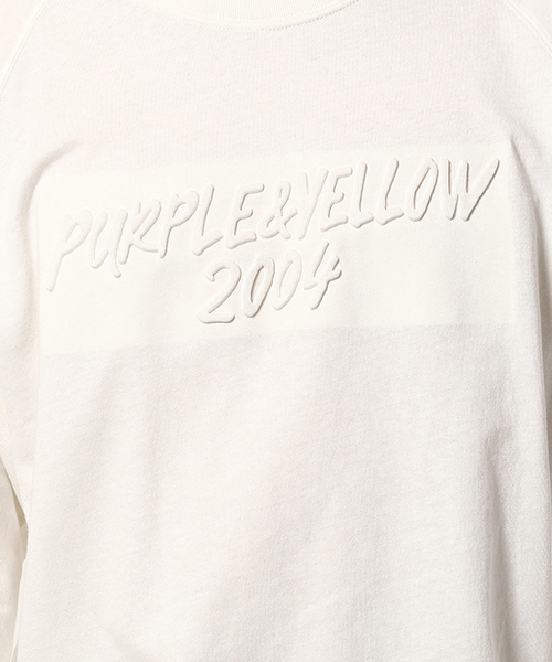 Purple&Yellow(パープルアンドイエロー)の「ロゴエンボス 長袖 ラグランスリーブTシャツ(Tシャツ/カットソー・メンズ・ホワイト/マスタード/チャコール・SMALL/MEDIUM/LARGE/X-LARGE/X-SMALL)」の10枚目の写真