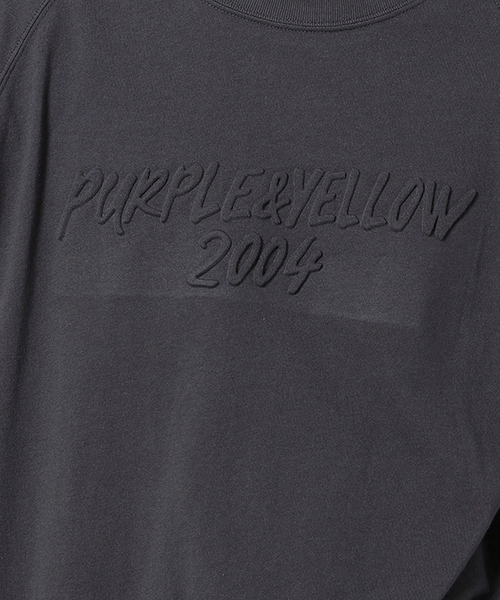 Purple&Yellow(パープルアンドイエロー)の「ロゴエンボス 長袖 ラグランスリーブTシャツ(Tシャツ/カットソー・メンズ・ホワイト/マスタード/チャコール・SMALL/MEDIUM/LARGE/X-LARGE/X-SMALL)」の7枚目の写真