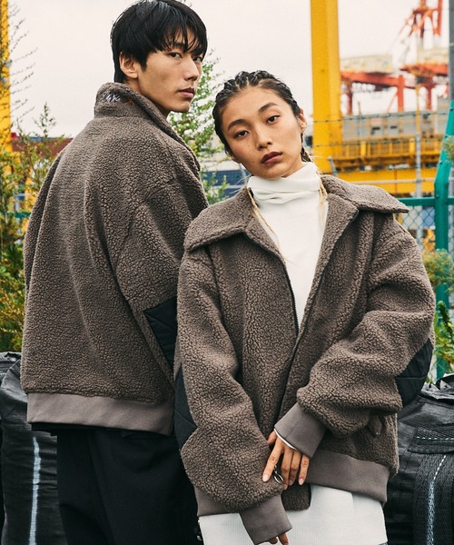 act'm(アクトム)の「【act'm】オーバーサイズ ボアジャケット/ボアブルゾン(ブルゾン・メンズ・ブラック/ブラウン/オフホワイト/ダークグリーン/グレイッシュベージュ・FREE/M/L)」の10枚目の写真