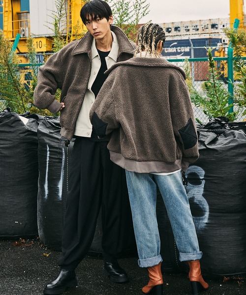 act'm(アクトム)の「【act'm】オーバーサイズ ボアジャケット/ボアブルゾン(ブルゾン・メンズ・ブラック/ブラウン/オフホワイト/ダークグリーン/グレイッシュベージュ・FREE/M/L)」の13枚目の写真