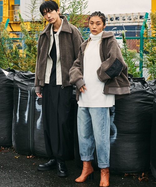 act'm(アクトム)の「【act'm】オーバーサイズ ボアジャケット/ボアブルゾン(ブルゾン・メンズ・ブラック/ブラウン/オフホワイト/ダークグリーン/グレイッシュベージュ・FREE/M/L)」の14枚目の写真