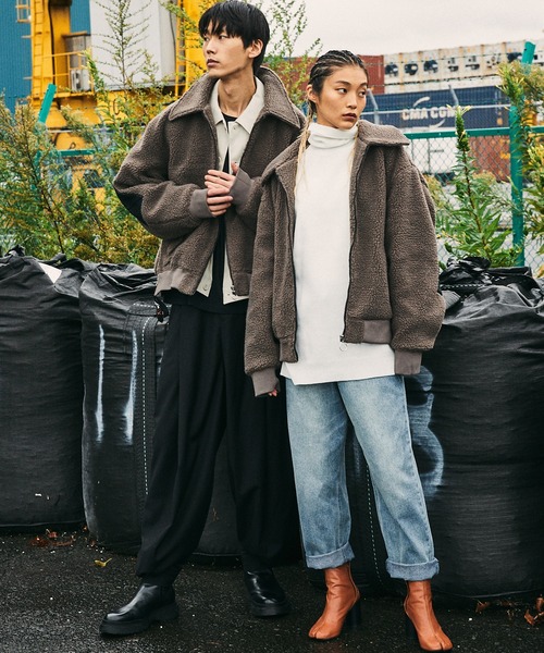 act'm(アクトム)の「【act'm】オーバーサイズ ボアジャケット/ボアブルゾン(ブルゾン・メンズ・ブラック/ブラウン/オフホワイト/ダークグリーン/グレイッシュベージュ・FREE/M/L)」の15枚目の写真