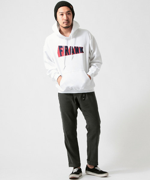 BEAMS T（ビームスティー）の「FRANK / 別注 WORD フードパーカ（パーカー・メンズ・ホワイト/グレー/ネイビー・SMALL/MEDIUM/LARGE/X-LARGE）」の6枚目の写真