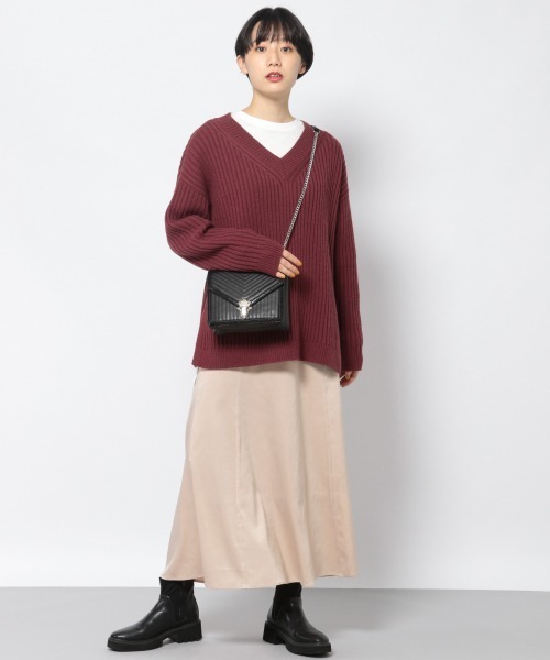 PAGEBOY（ページボーイ）の「サテンセミフレアスカート（スカート・レディース・ブラック/ライトベージュ/ピンク系その他・FREE）」の7枚目の写真