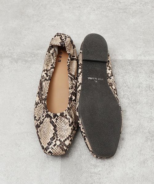 coen（コーエン）の「スクエアギャザーフラットシューズ（スリッポン/フラットパンプス）（スリッポン・レディース・パイソン/シルバー/ブラック・MEDIUM/LARGE/X-LARGE/SMALL）」の16枚目の写真