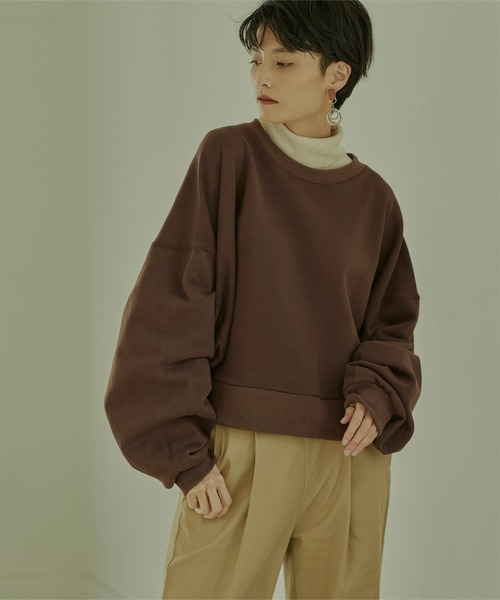 miette(ミエット)の「デザインシームラインワイドプルオーバー(スウェット・レディース・ブラック/ブラウン/カーキ/アイボリー・FREE)」の3枚目の写真