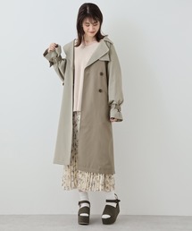 one after another NICE CLAUP | コルセット付き配色トレンチコート(トレンチコート)