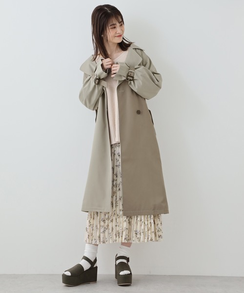 one after another NICE CLAUP(ワンアフターアナザーナイスクラップ)の「コルセット付き配色トレンチコート(トレンチコート・レディース・ベージュ/カーキ・FREE)」の3枚目の写真