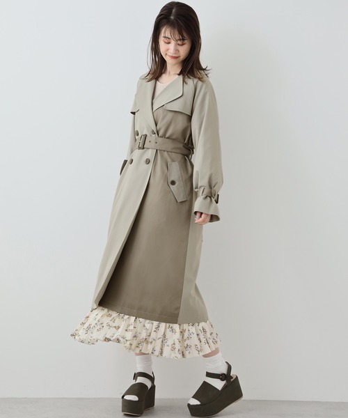 one after another NICE CLAUP(ワンアフターアナザーナイスクラップ)の「コルセット付き配色トレンチコート(トレンチコート・レディース・ベージュ/カーキ・FREE)」の7枚目の写真