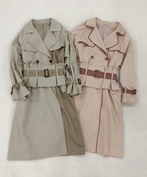 one after another NICE CLAUP(ワンアフターアナザーナイスクラップ)の「コルセット付き配色トレンチコート(トレンチコート・レディース・ベージュ/カーキ・FREE)」の18枚目の写真