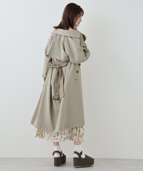 one after another NICE CLAUP(ワンアフターアナザーナイスクラップ)の「コルセット付き配色トレンチコート(トレンチコート・レディース・ベージュ/カーキ・FREE)」の4枚目の写真